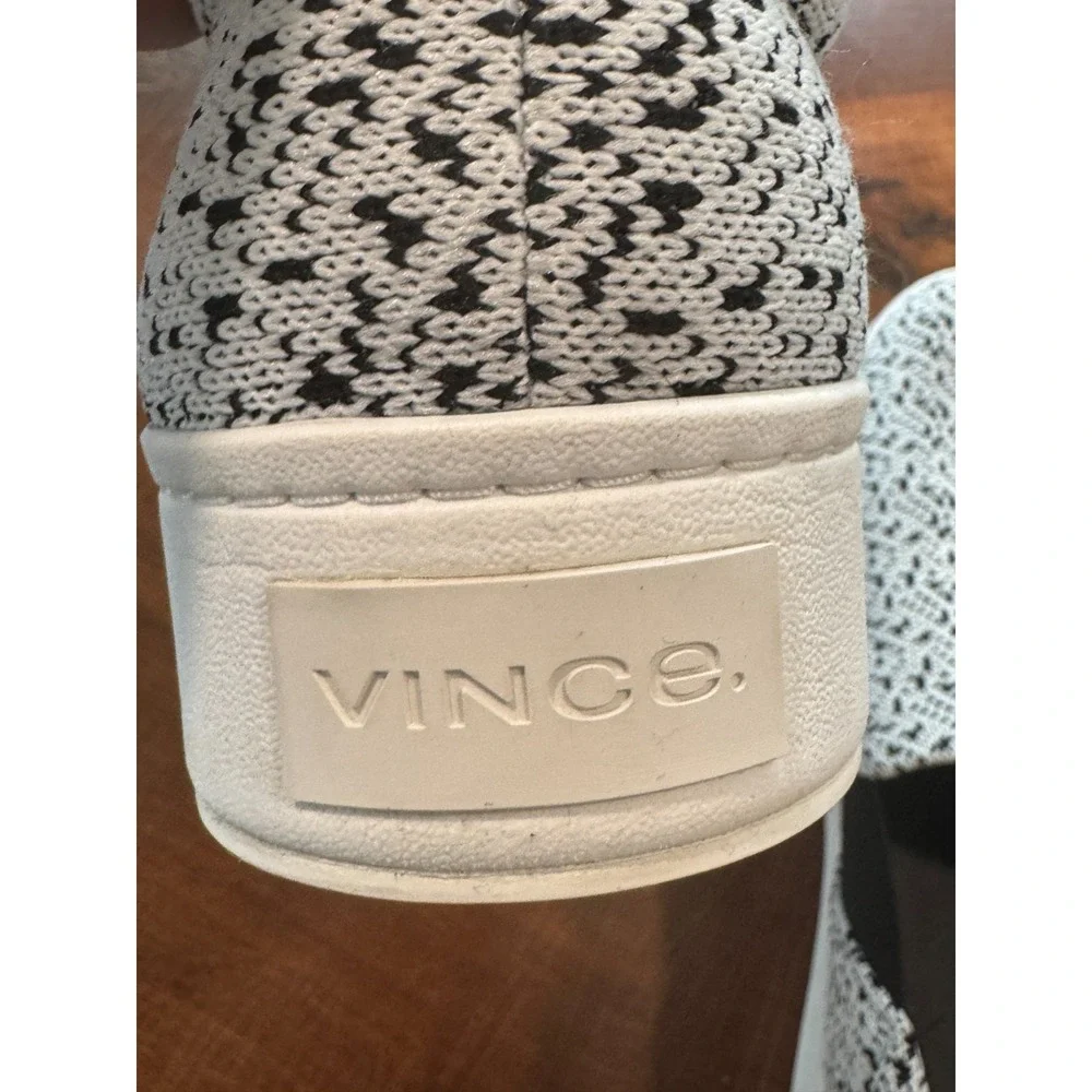 Vince Women's Knit Slip-On Sneakers Black White‎ Size 11 EUR 41 NWOT